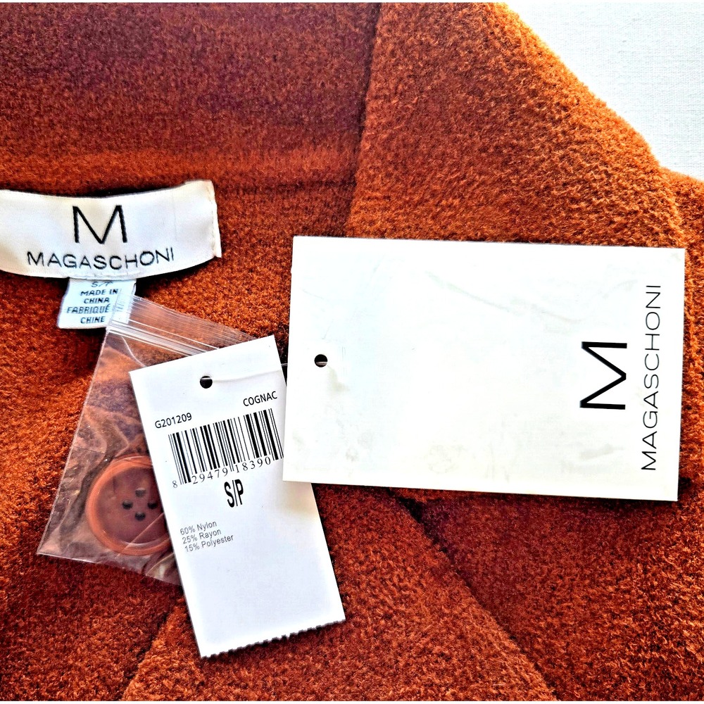 Magaschoni Size Small Soft Double Breasted Jacket‎ Rust Color Casual Elegant NEW - Picture 3 of 7